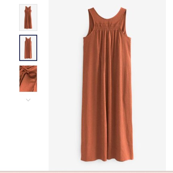 Athleta Echo Sleeveless Midi Dress NWOT in Rust - Picture 2 of 3